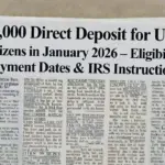 $2,000 Direct Deposit for U.S. Citizens in January 2026