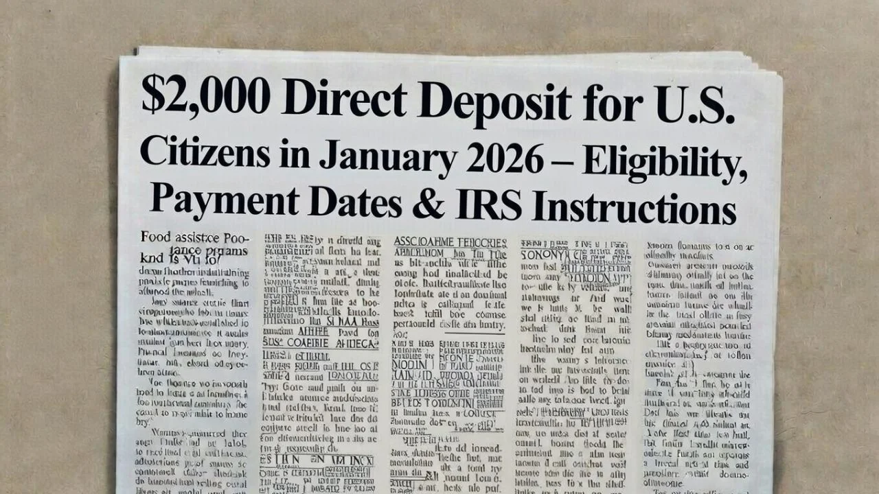 $2,000 Direct Deposit for U.S. Citizens in January 2026
