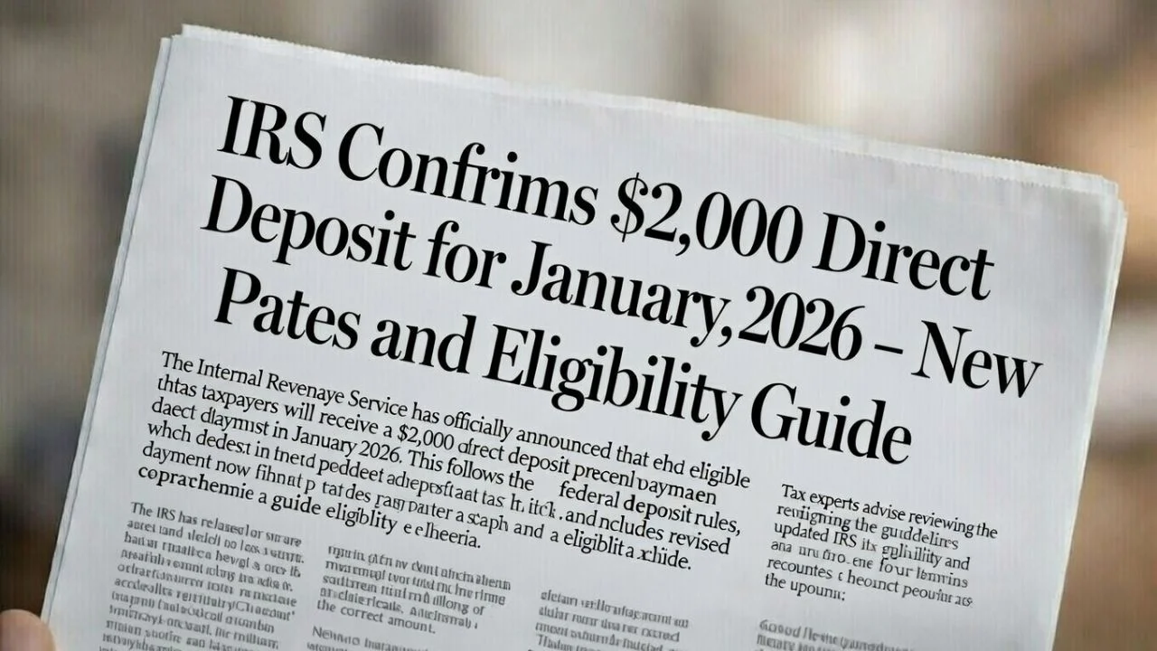 Federal Government Confirms $2,000 Payments for January 2026