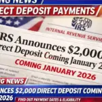 IRS Confirms $2,000 Direct Deposit for January 2026